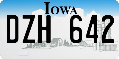 IA license plate DZH642