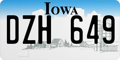 IA license plate DZH649