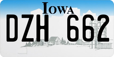 IA license plate DZH662