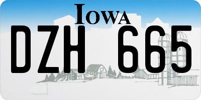 IA license plate DZH665