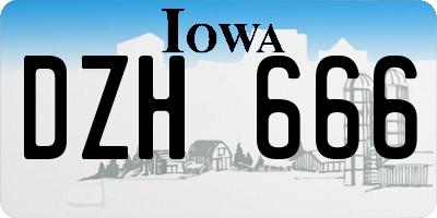 IA license plate DZH666