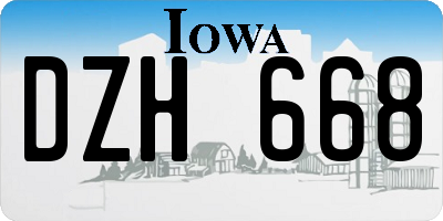 IA license plate DZH668