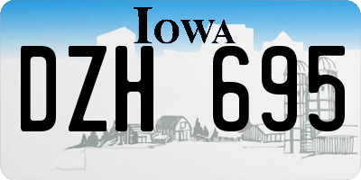 IA license plate DZH695
