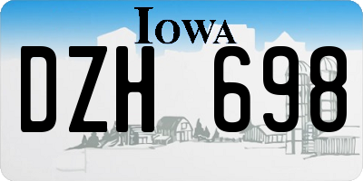 IA license plate DZH698