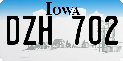 IA license plate DZH702