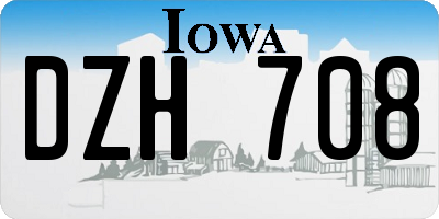 IA license plate DZH708