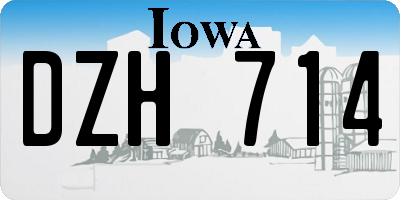 IA license plate DZH714