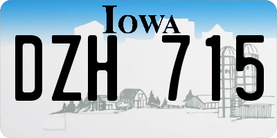 IA license plate DZH715