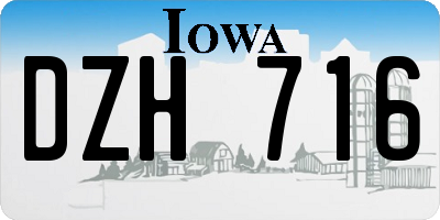 IA license plate DZH716