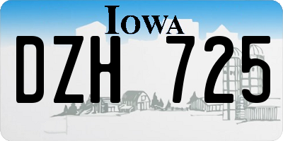 IA license plate DZH725
