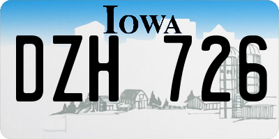 IA license plate DZH726