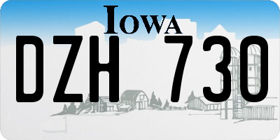 IA license plate DZH730