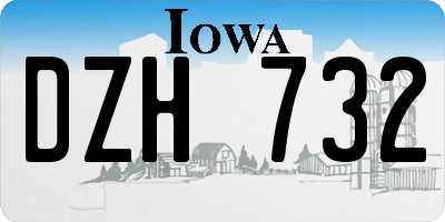 IA license plate DZH732