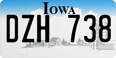 IA license plate DZH738