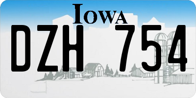 IA license plate DZH754