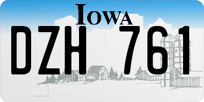 IA license plate DZH761
