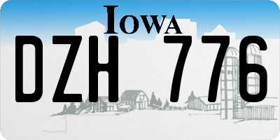 IA license plate DZH776