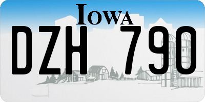 IA license plate DZH790