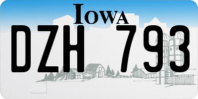 IA license plate DZH793