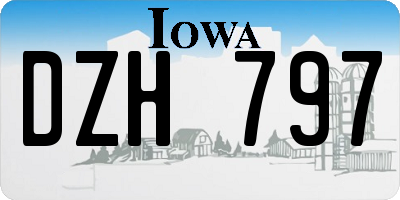 IA license plate DZH797