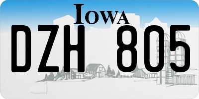 IA license plate DZH805