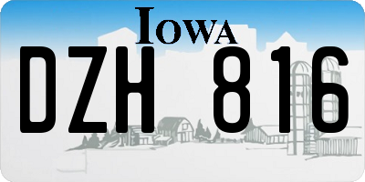 IA license plate DZH816