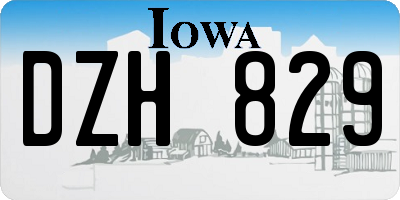 IA license plate DZH829