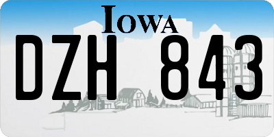 IA license plate DZH843