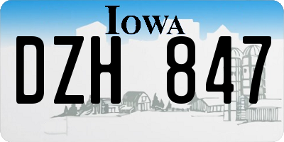 IA license plate DZH847