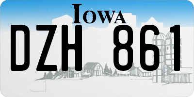 IA license plate DZH861