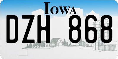 IA license plate DZH868