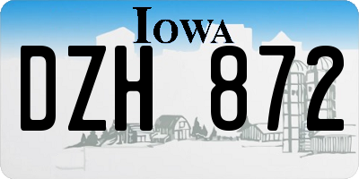 IA license plate DZH872