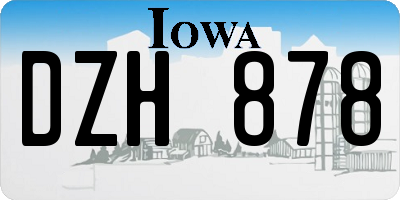 IA license plate DZH878