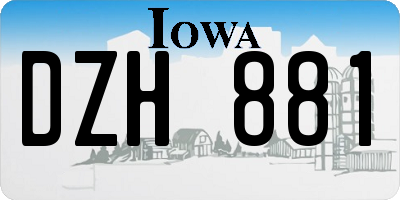 IA license plate DZH881