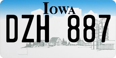 IA license plate DZH887