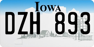IA license plate DZH893
