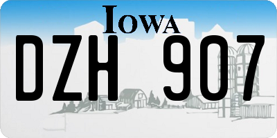 IA license plate DZH907