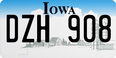 IA license plate DZH908