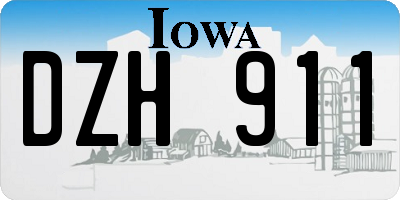 IA license plate DZH911