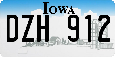 IA license plate DZH912