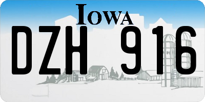 IA license plate DZH916