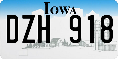 IA license plate DZH918