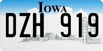 IA license plate DZH919