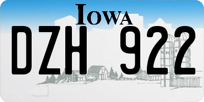 IA license plate DZH922