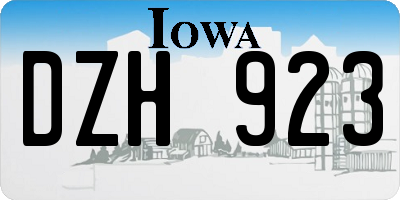 IA license plate DZH923