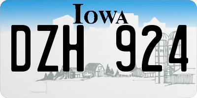 IA license plate DZH924