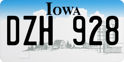 IA license plate DZH928