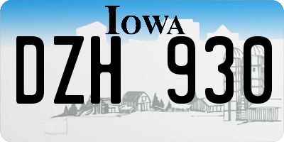 IA license plate DZH930