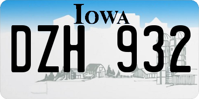 IA license plate DZH932