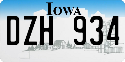 IA license plate DZH934